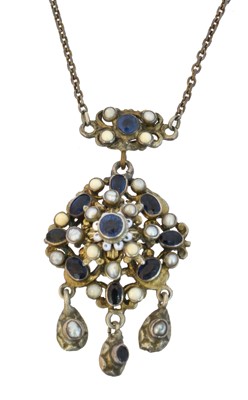 Lot 69 - An early 20th century Austro Hungarian enamel and gem-set necklace