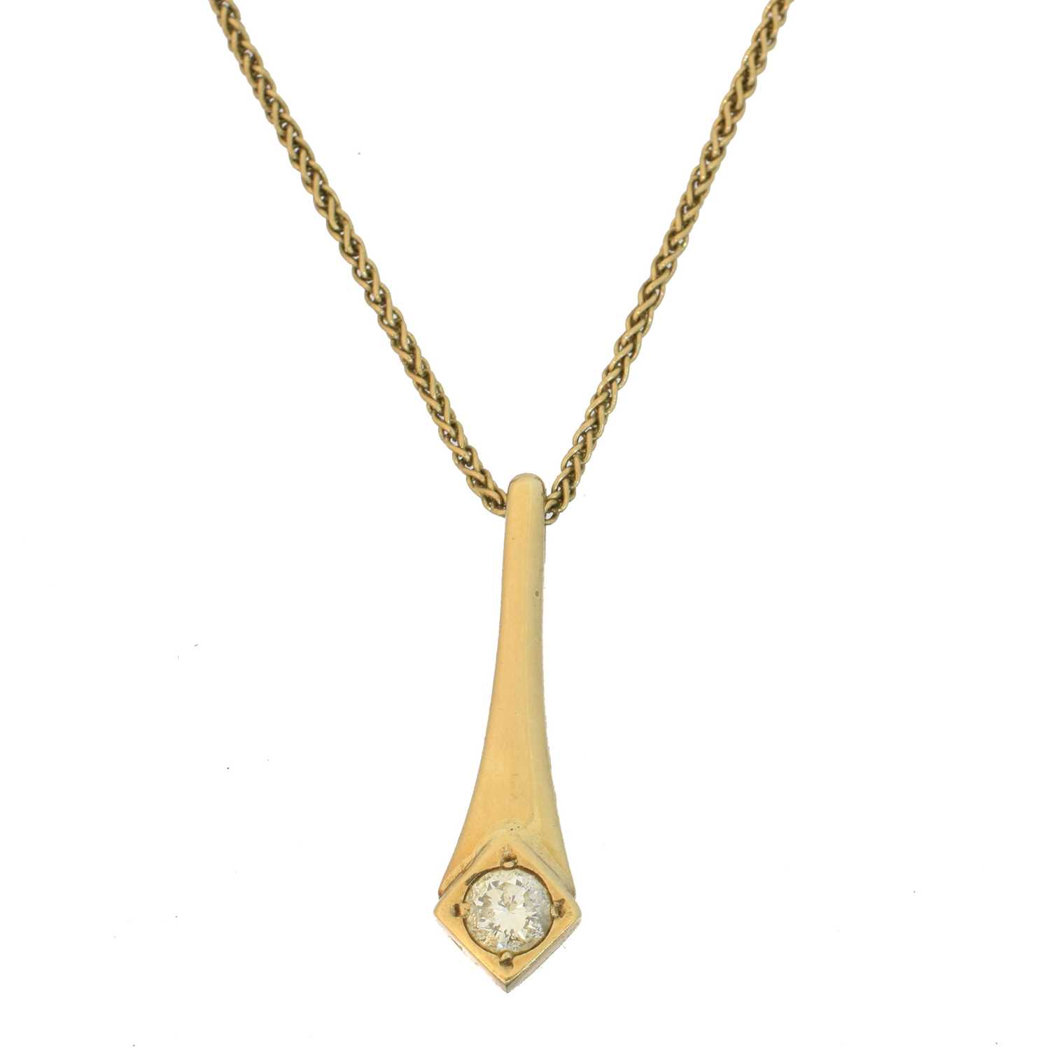 Lot 82 - A 9ct gold diamond pendant