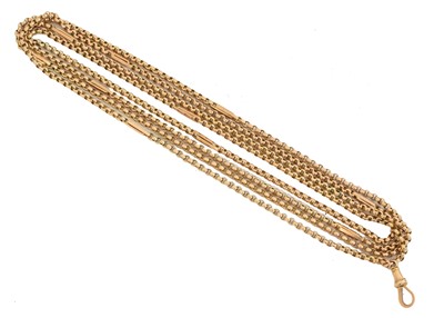 Lot 97 - A 9ct gold longuard chain