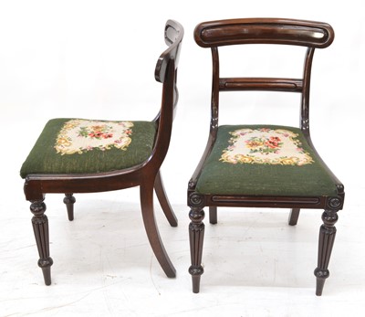 Lot 273 - A set of six William IV mahogany single dining chairs