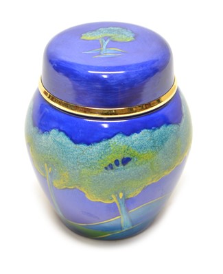 Lot 54 - Moorcroft Enamel ginger jar decorated in Moonlit Blue