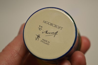 Lot 53 - Moorcroft Enamel cylindrical box decorated in Moonlit Blue