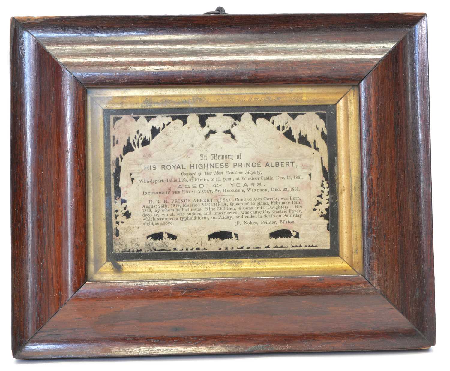 Lot 190 - Prince Albert framed memorial card