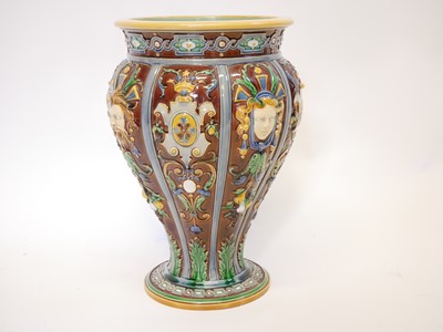 Lot 135 - Majolica vase attributed to Minton