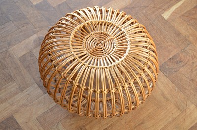 Lot 97 - Cane and Wicker peacock chair and Franco Albini stool
