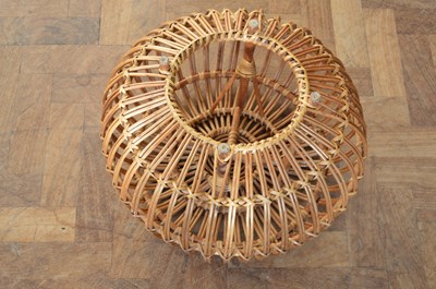 Lot 97 - Cane and Wicker peacock chair and Franco Albini stool