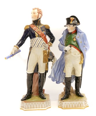 Lot 152 - Pair of Dresden figures of Wellington and Napoleon