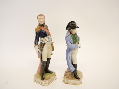Lot 152 - Pair of Dresden figures of Wellington and Napoleon