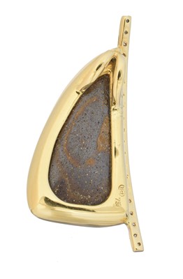 Lot 72 - An opal and diamond pendant