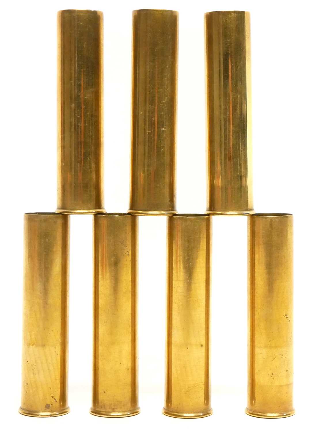 Lot 234 - SEVEN 8 Bore brass cartridges LICENCE REQUIRED