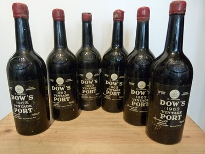 Lot 14 - 6 Bottles Dow’s Vintage Port 1963