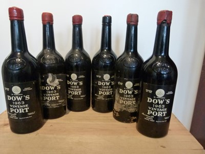 Lot 38 - 6 Bottles Dow’s Vintage Port 1963