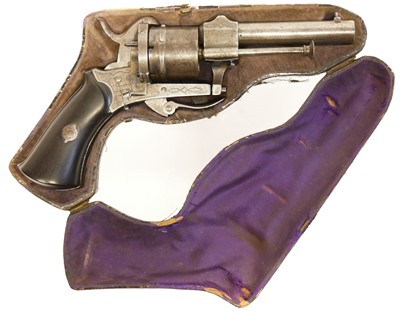 Lot 14 - Pinfire revolver with case