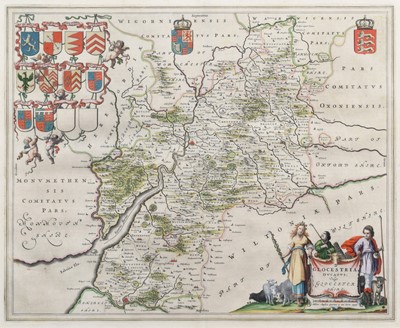 Lot 37 - Blaeu, Joan. Map of Gloucestershire.