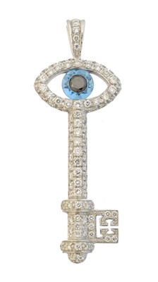Lot 66 - An 18ct gold 'Diamond Evil Eye Key Pendant' by Theo Fennell