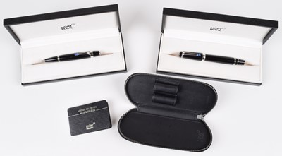 Lot 60 - Two Montblanc Boheme pens and a leather Montblanc case (3).
