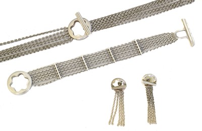 Lot 31 - A suite of silver Montblanc 'Star' jewellery