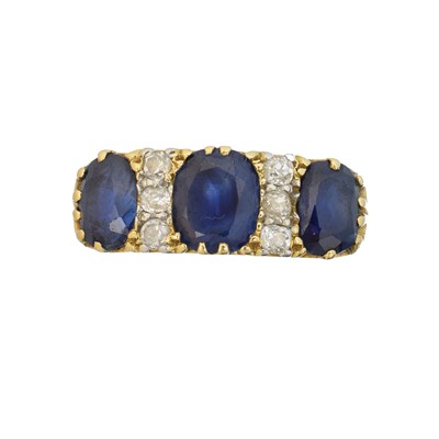 Lot 35 - A sapphire and diamond dress ring