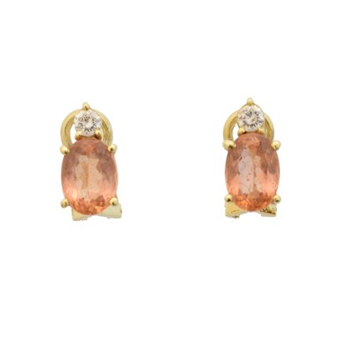 Lot 8 - A pair of topaz and diamond earrings