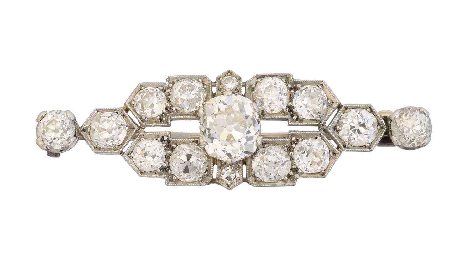 2 - An Art Deco diamond brooch,