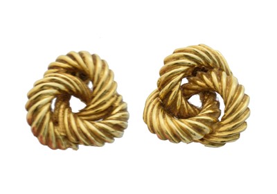 Lot 11 - A pair of 18ct gold earrings