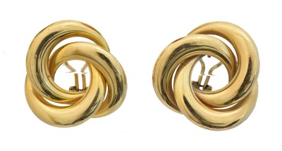 Lot 15 - A pair of 9ct gold earrings