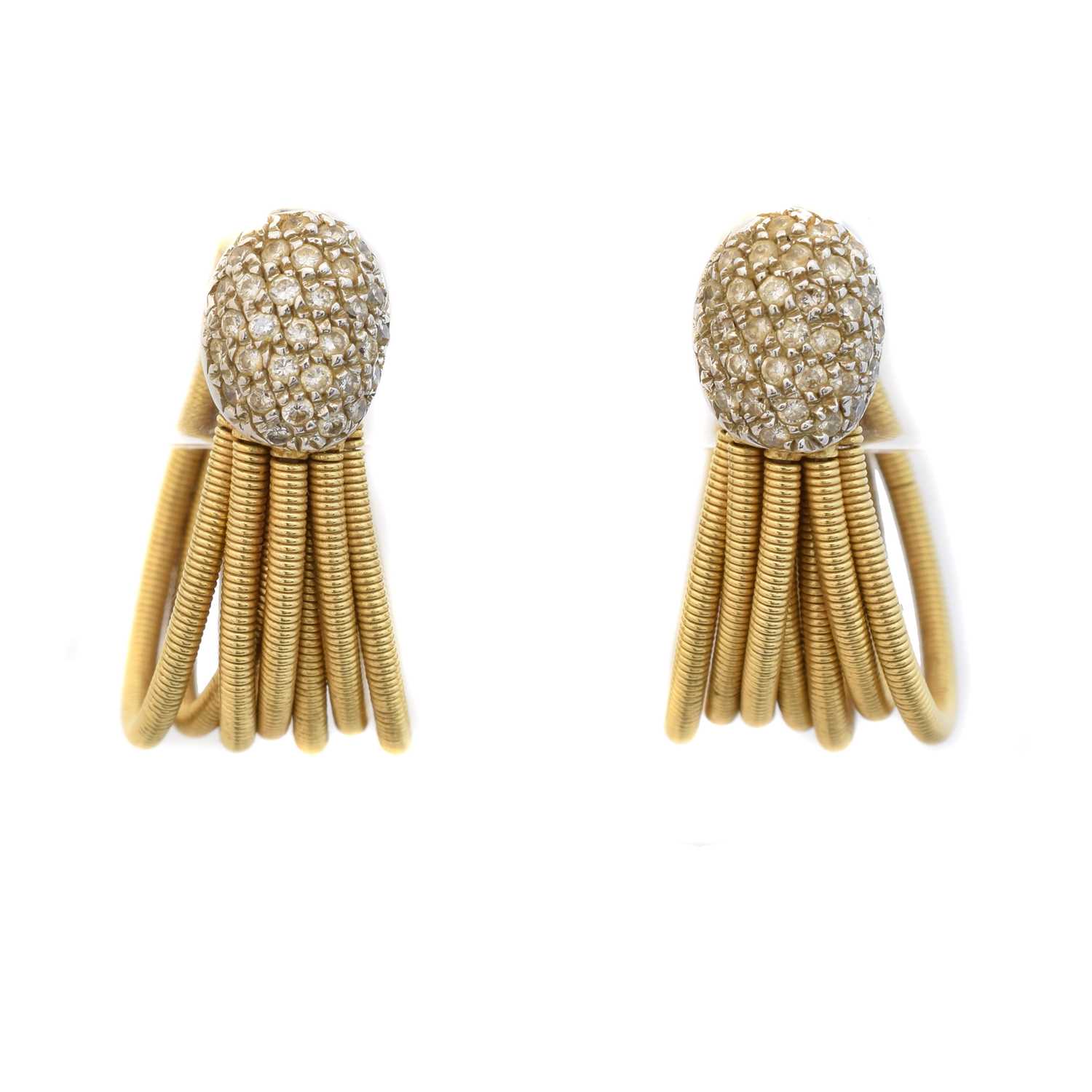 Lot 13 - A pair of 18ct gold diamond 'Marrakech' earrings by Marco Bicego