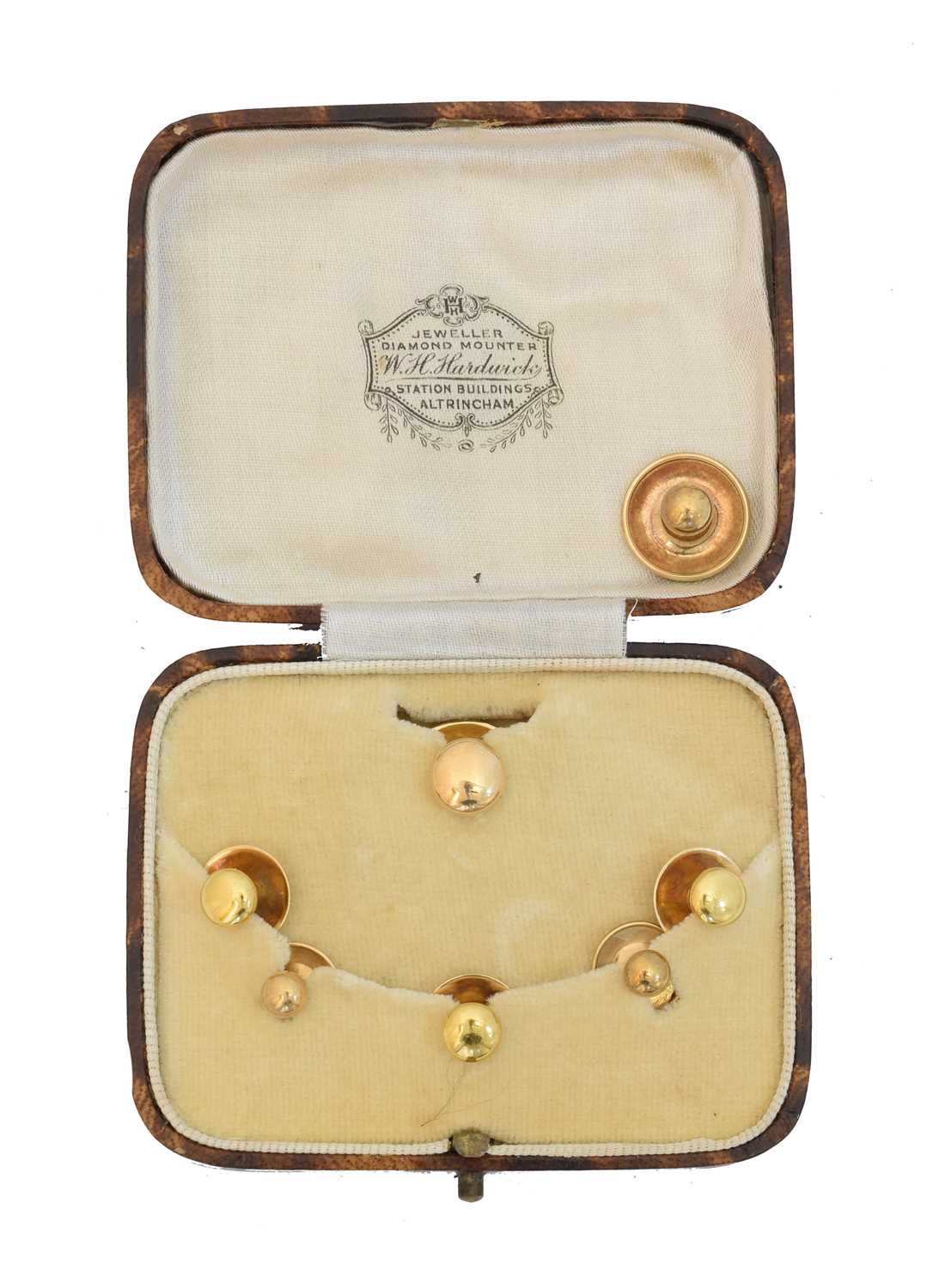 Lot 43 - A cased selection of early 20th century dress studs