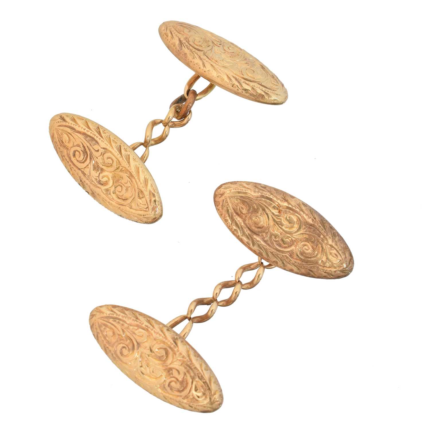 Lot 47 - A pair of early 20th century 15ct gold cufflinks