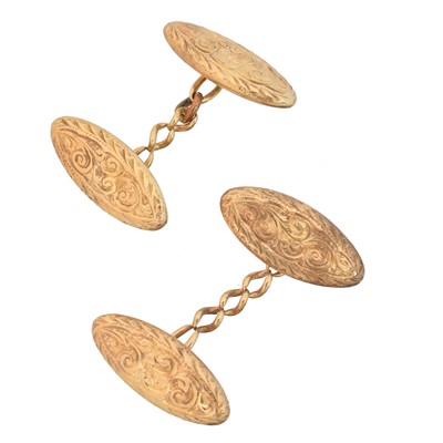 Lot 47 - A pair of early 20th century 15ct gold cufflinks