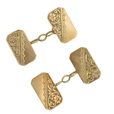 Lot 46 - A pair of 9ct gold cufflinks