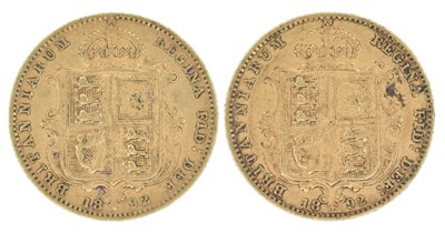Lot 202 - Two Queen Victoria, Half-Sovereigns, 1892 (2).