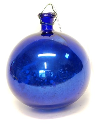 Lot 127 - Bristol blue glass 'Witch Ball'.