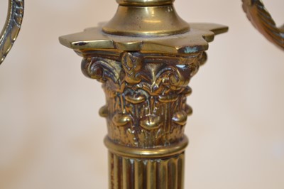 Lot 221 - Victorian two-branch oil lamp