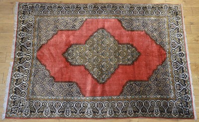 Lot 282 - Persian tabriz silk rug