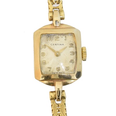 Lot 182 - A 9ct gold Certina wristwatch