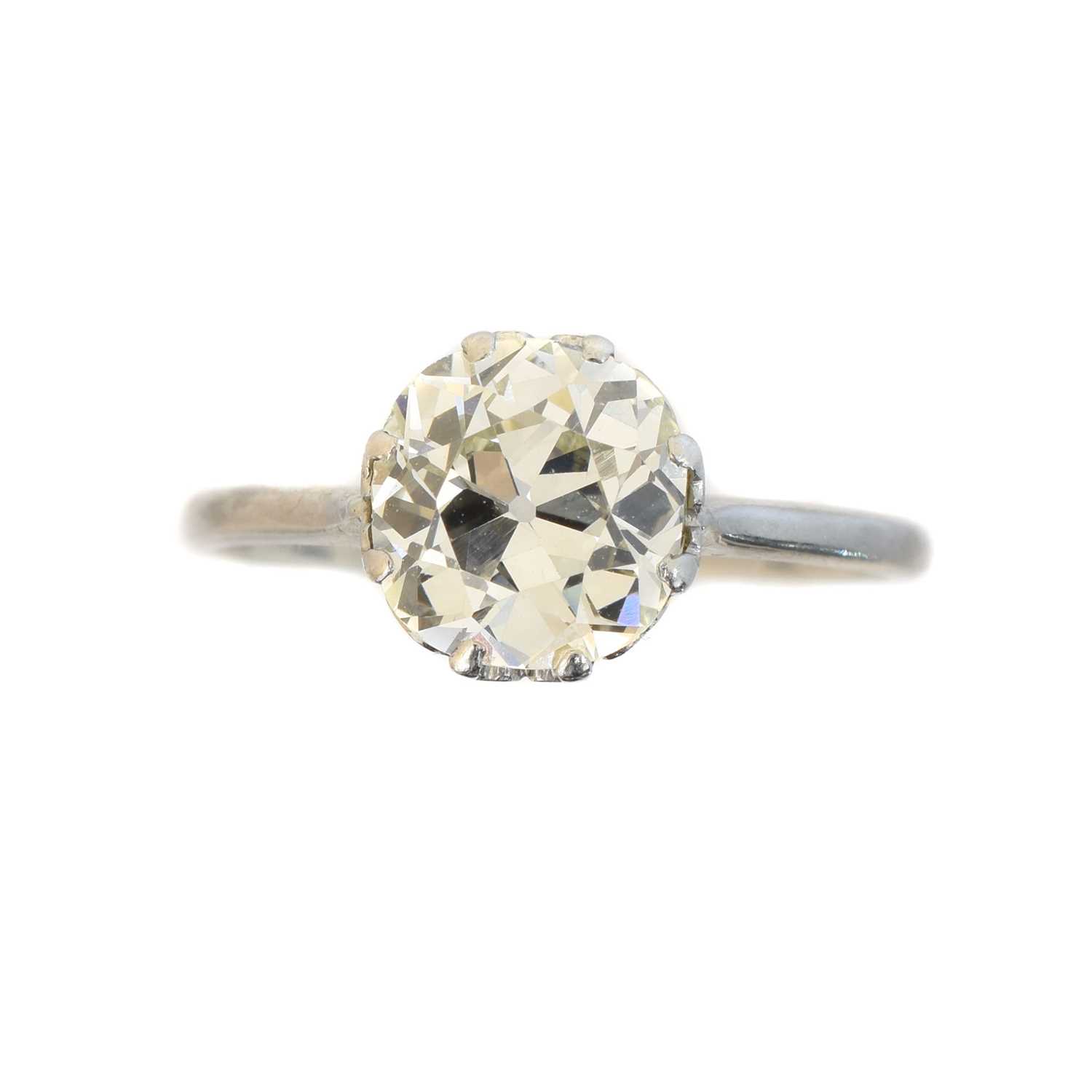 Lot A diamond single stone ring