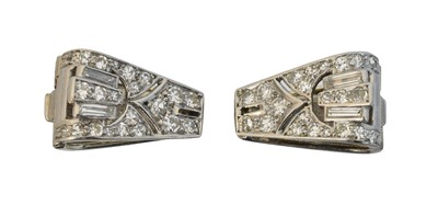 Lot A pair of early 20th century diamond dress clips by Asprey