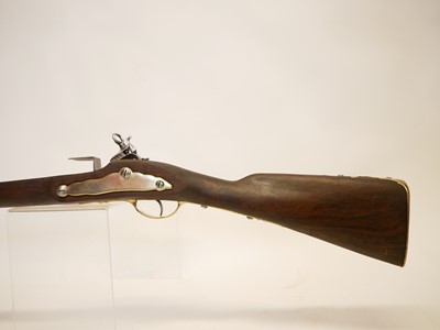 Lot 222 - Stock and action of a flintlock musket