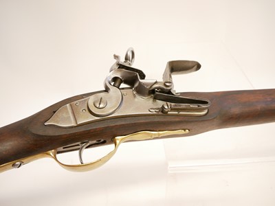 Lot 222 - Stock and action of a flintlock musket