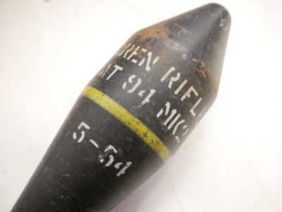 Lot 293 - Eight artillery shell cases and two dummy inert Energa Rifle Grenades