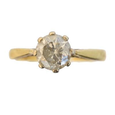 Lot 210 - An 18ct gold diamond single stone ring