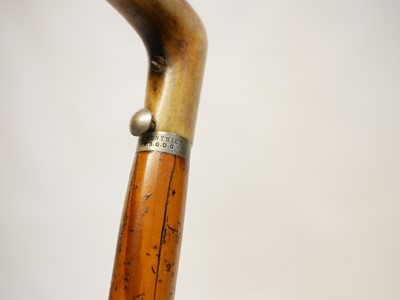 Lot 31 - 7mm DuMonthier action walking stick shotgun re-purposed into a whip
