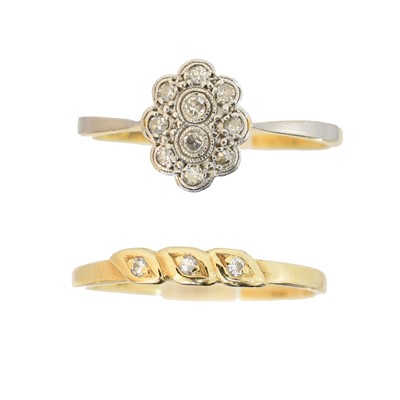 Lot 82 - Two diamond dress rings