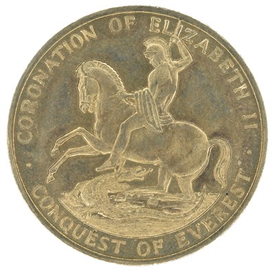 Lot 93 - Queen Elizabeth II, 25th Anniversary of the Royal Coronation Gold Medallion.