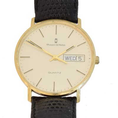 Lot 176 - A 1980s 9ct gold Mappin & Webb quartz wristwatch