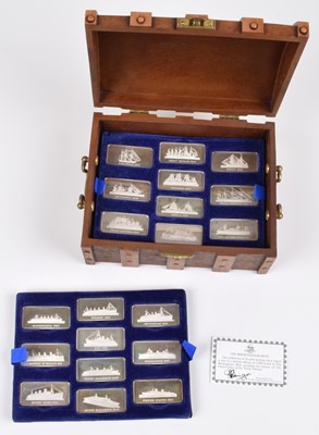 Lot 96 - The Birmingham Mint, 'Great Liners of the North Atlantic', set of solid silver ingots.