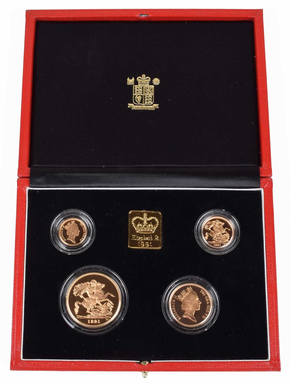Lot 11 - Elizabeth II, United Kingdom, 1991, Gold Proof Four Coin Collection, Royal Mint.