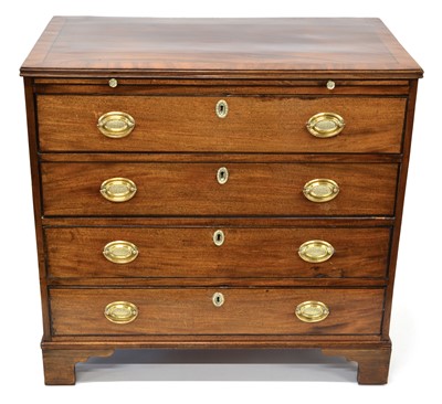 Lot 291 - George III mahogany chest of drawers with brushing slide