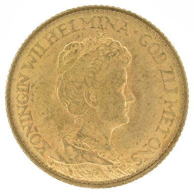 Lot 81 - Netherlands, 10 Guilders, 1913, gold coin.